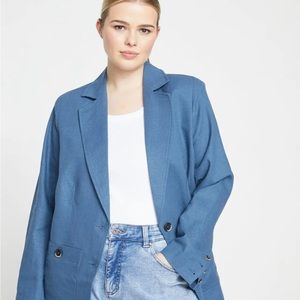 NWT: Universal Standard Coastal Linen Blazer, in Bleu Scolaire, size 18-20 (M)